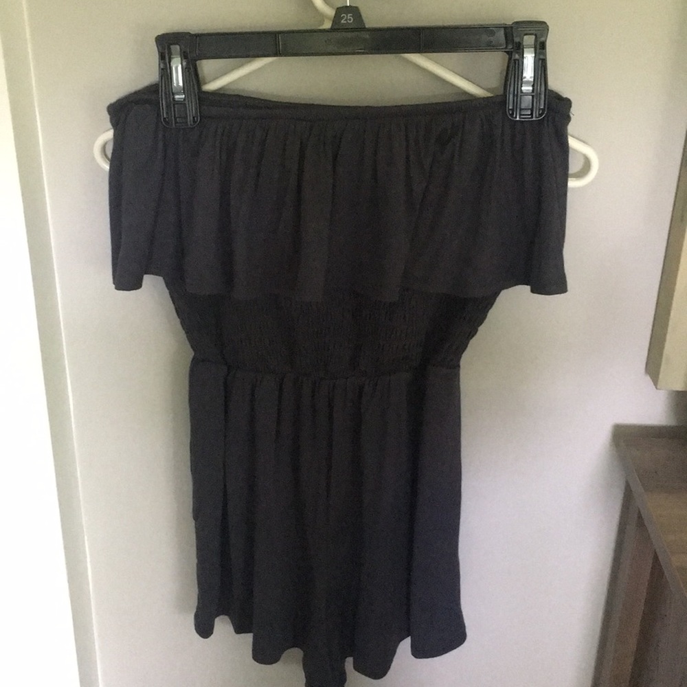Socialite strapless ruffle romper